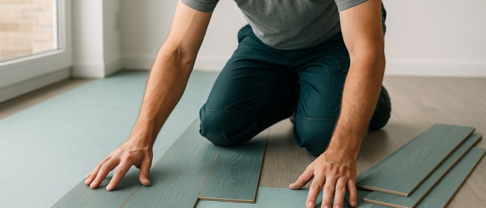 Pose de revêtement de sol par ETS Sébastien Viarrieu à Saint-Denis-le-Gast